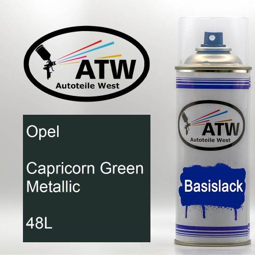 Opel, Capricorn Green Metallic, 48L: 400ml Sprühdose, von ATW Autoteile West.